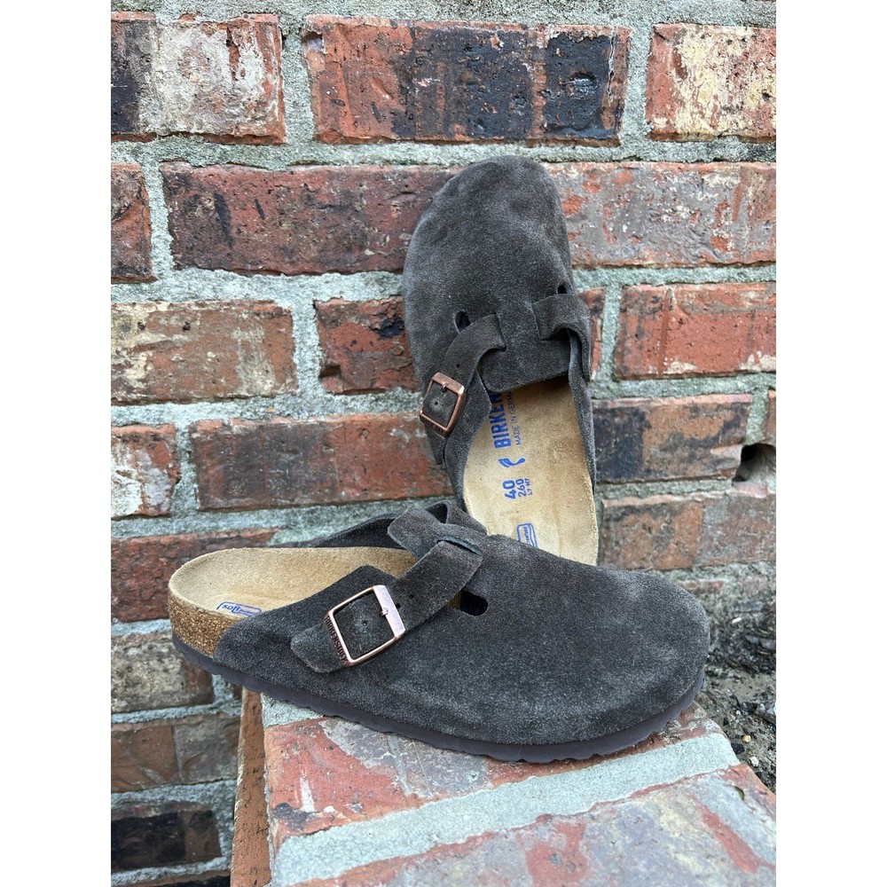 NWOT-Birkenstock Boston Soft Footbed Suede Leather in Mocha- Sz 40/ Womens 9-9.5